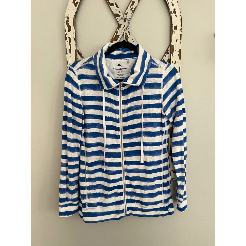 Tommy Bahama Knoll Bellarossa Stripe Full-Zip Jacket Size XS